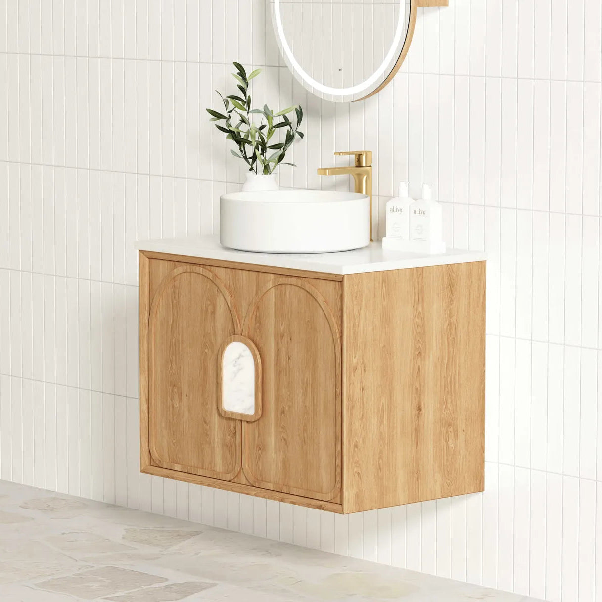 Otti Laguna Mark II Woodland Oak Wall Hung Vanity 750mm