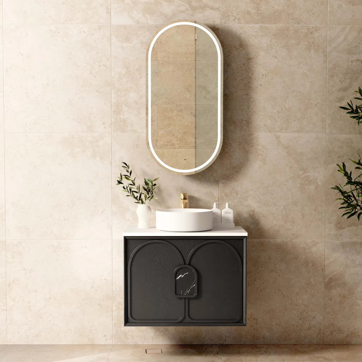 Otti Laguna Mark II Black Oak Wall Hung Vanity 750mm
