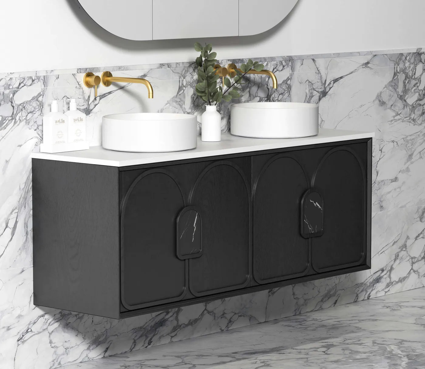 Otti Laguna Mark II Black Oak Wall Hung Vanity 1500mm