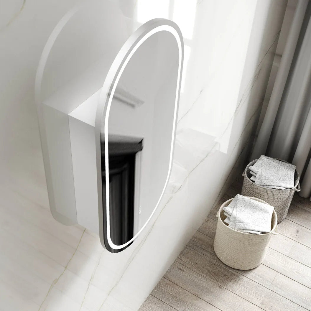 Otti LED Noosa Matte White Mirror Cabinet 450mm