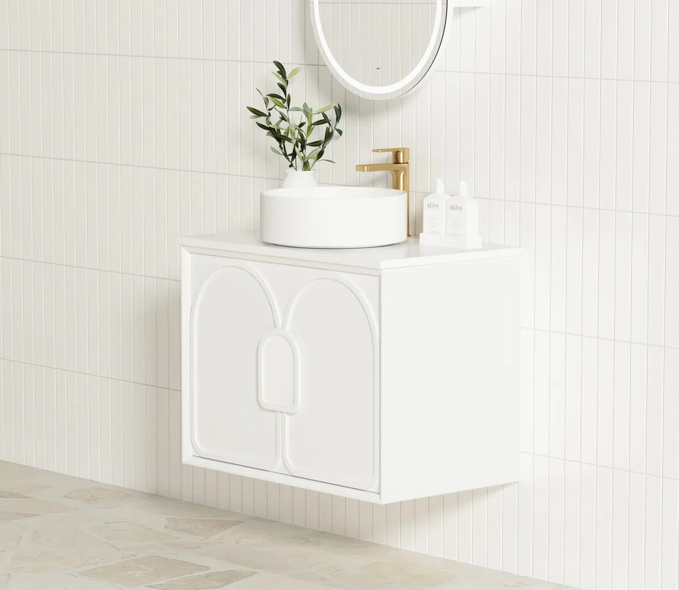 Otti Laguna Mark II Matte White Wall Hung Vanity 600mm