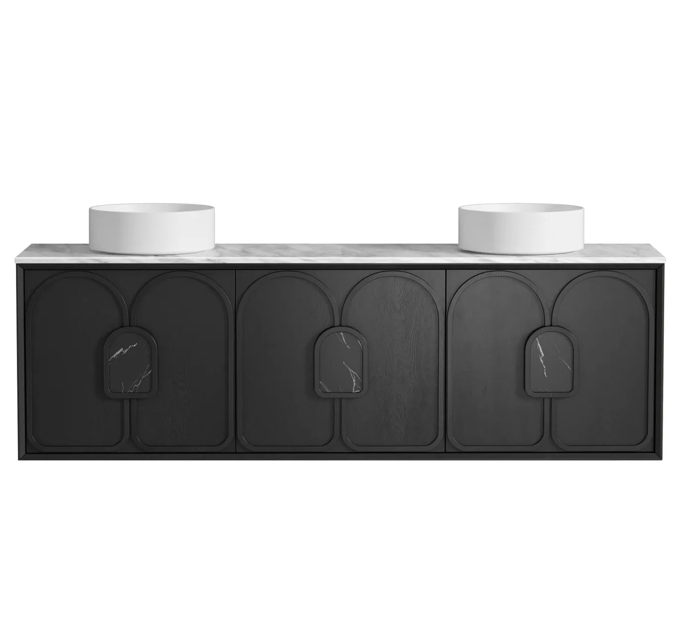 Otti Laguna Mark II Matte Black Oak Wall Hung Vanity 1800mm