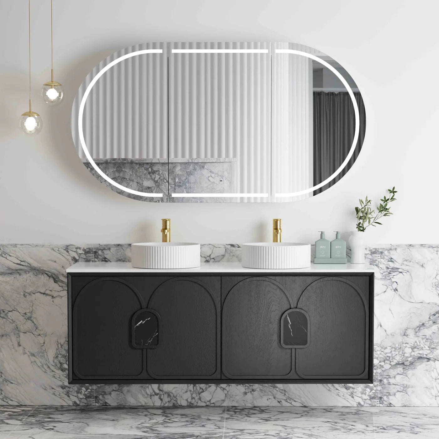 Otti Laguna Mark II Black Oak Wall Hung Vanity 1500mm