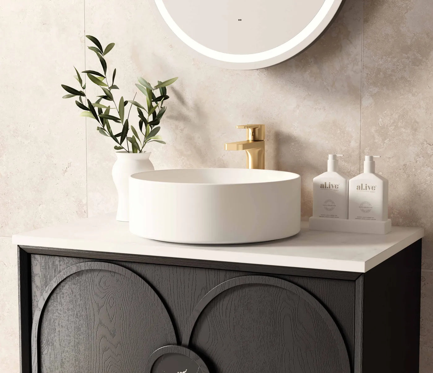 Otti Laguna Mark II Black Oak Wall Hung Vanity 750mm