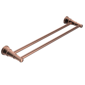 Antique brushed copper double towel rail