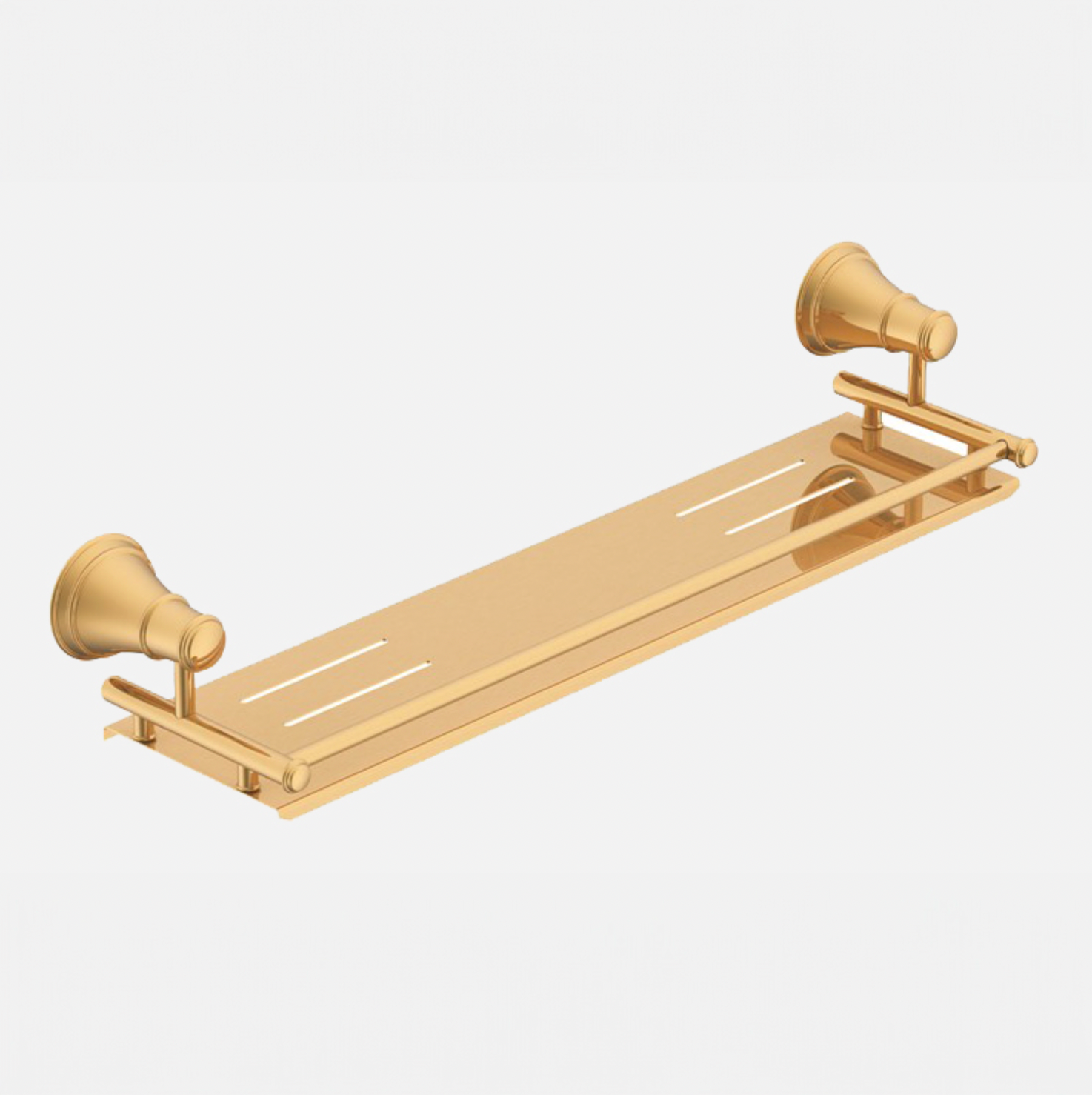 traditional style brushed brass shower shelf