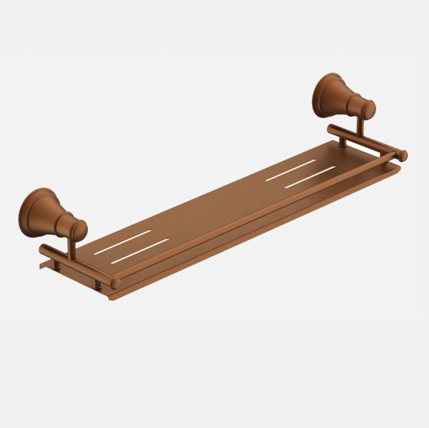 Brushed copper traditional style shower shelf