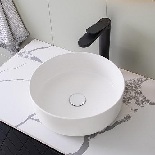 above counter gloss white round bathroom basin