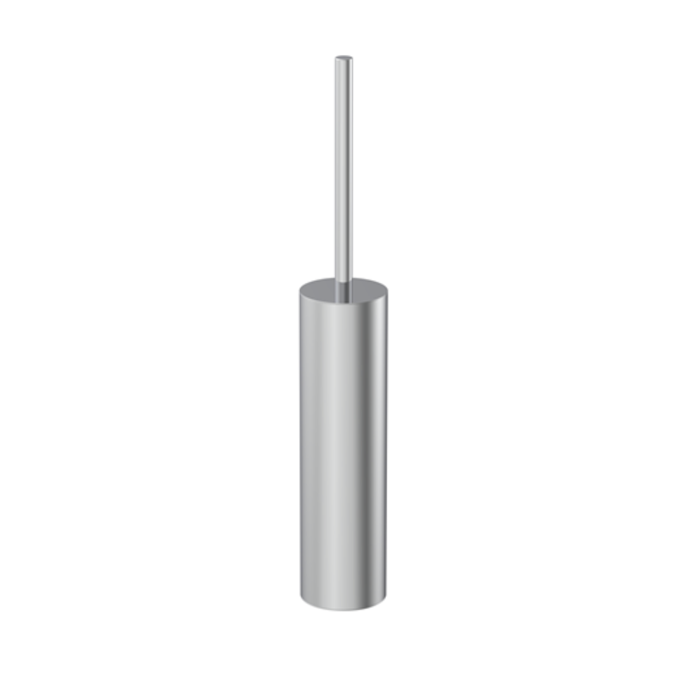 Brushed chrome toilet brush holder