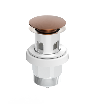 Pop Up Hair catcher Plug & Waste With Brushed Copper finish