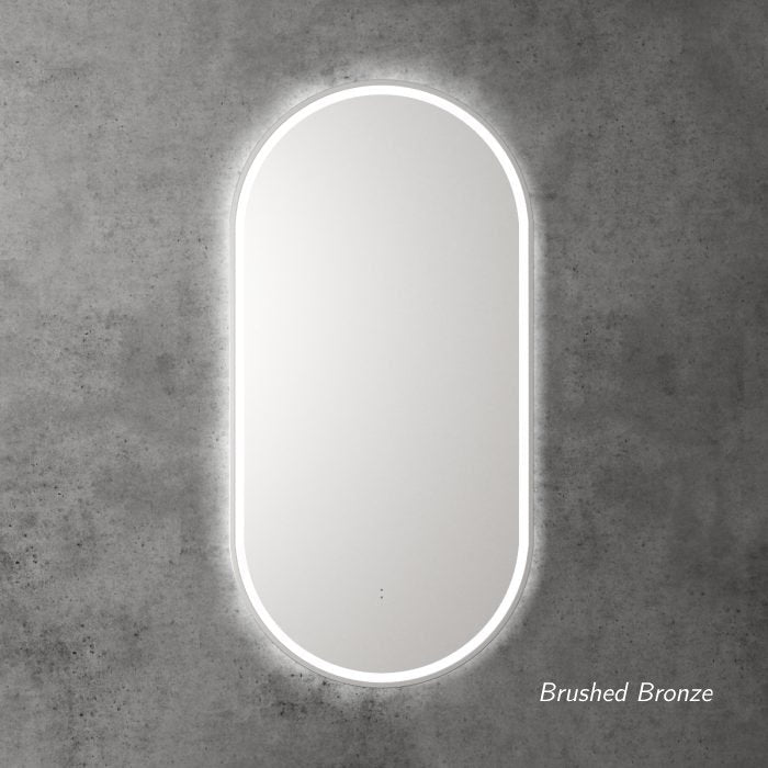 LED backlit touch free sensor oval bathroom mirror