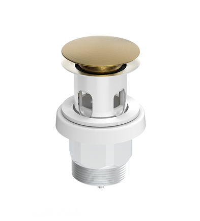 Bathroom Basin Pop Up Plug & Waste With Hair Catcher Brushed Brass