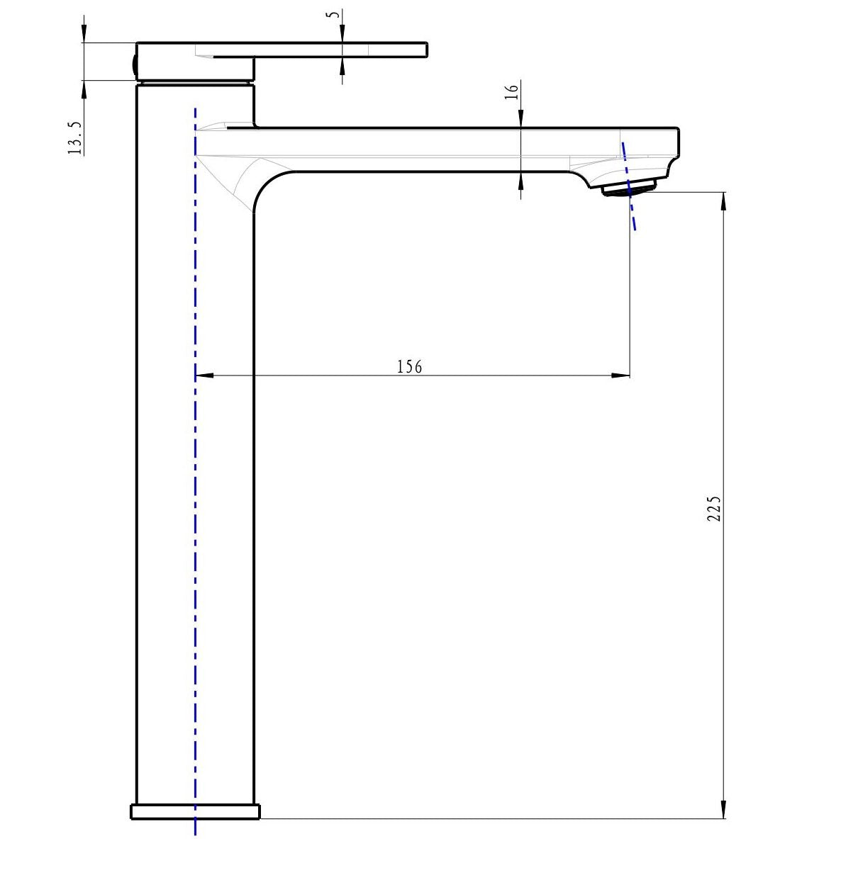 Linsol Capo Tall Basin Mixer Brushed Brass