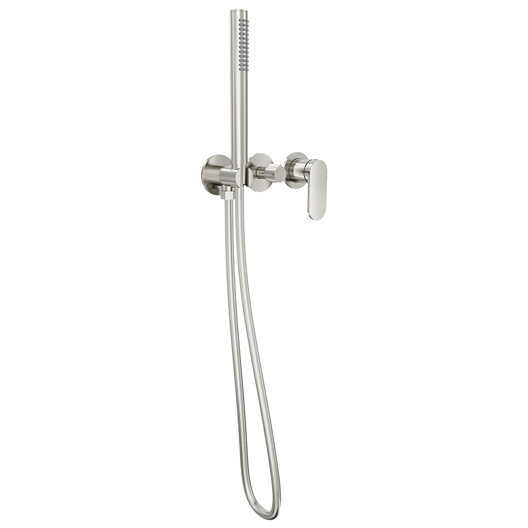 Linsol Capo 3-Plate Wall Mixer with Hand Shower Brushed Nickel