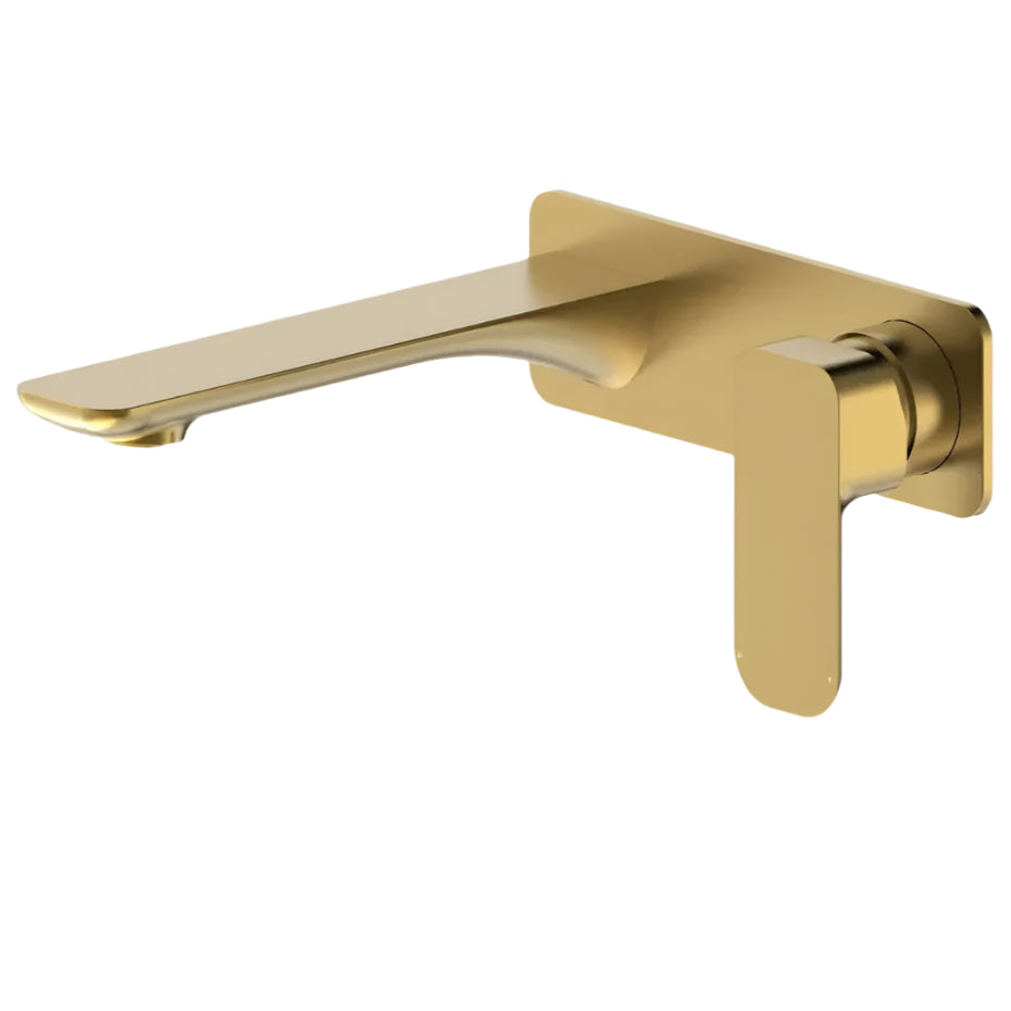 Donii Ella Tora Wall Basin Mixer Tap Set Brushed Gold