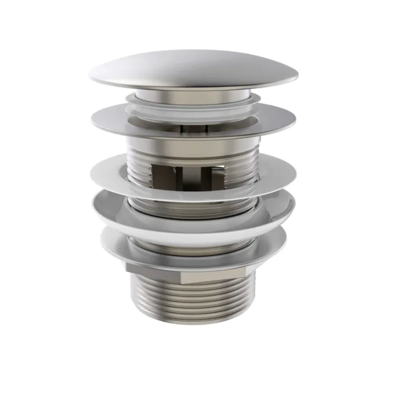 Mushroom bathroom bath plug and waste brushed nickel