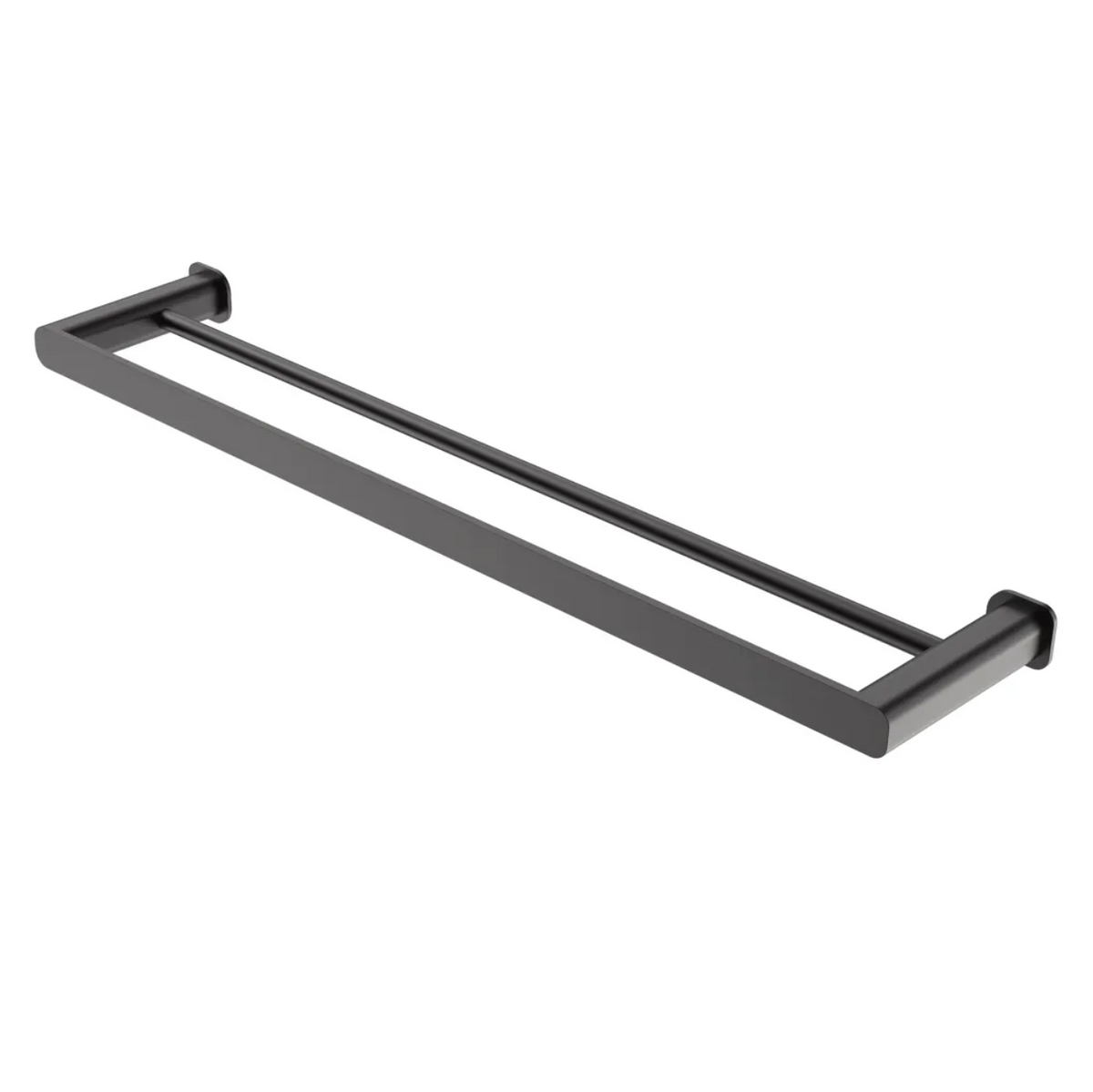 Gunmetal colour double towel rail 600mm