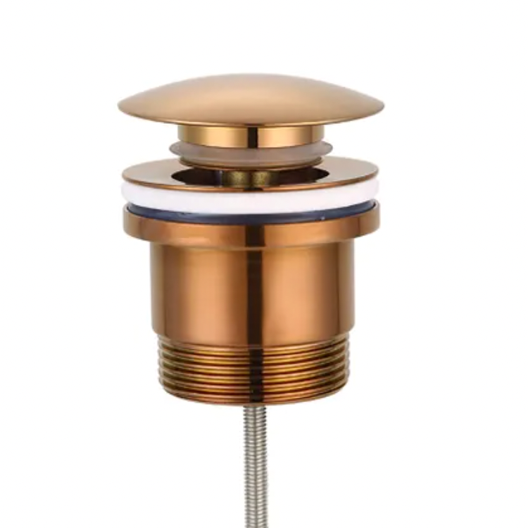 Rose Gold pop up basin plug and waste