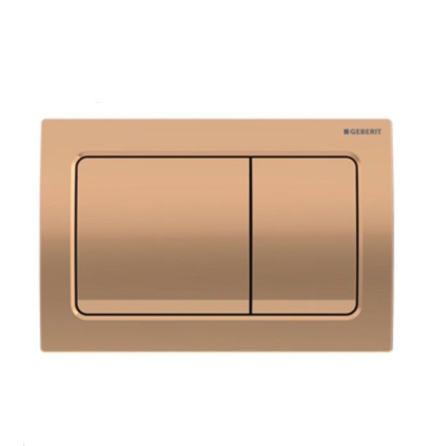 square dual flush rose gold geberit cistern flush buttons