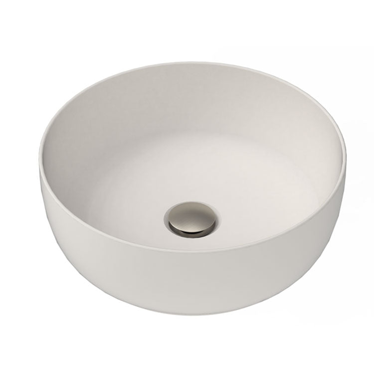Circular matte bench mount bathroom vanity basin