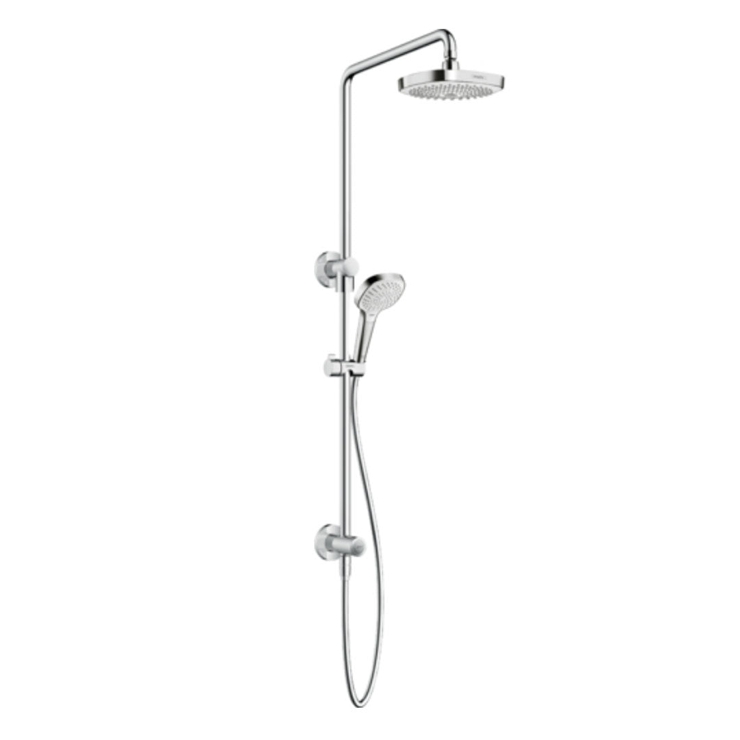 twin German made shower system with excellent features in chrome finish
