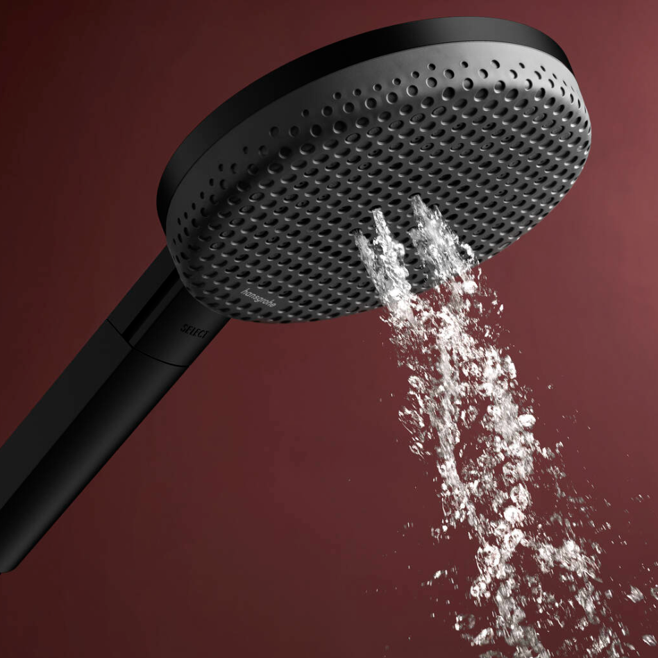 matte black hansgrohe shower head