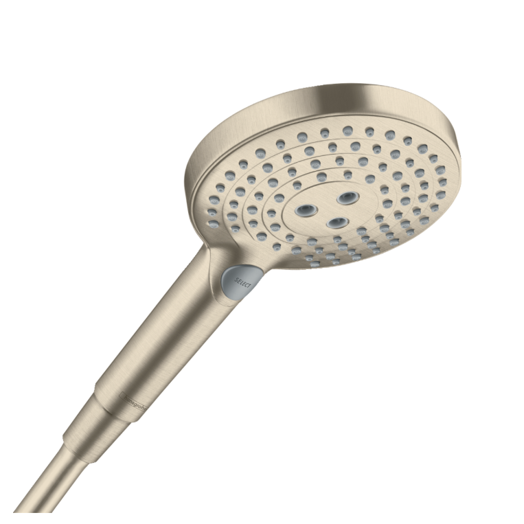 Gold shower head on a white background