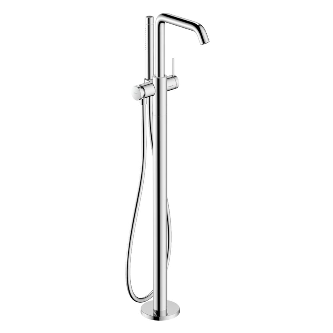 Chrome finish German made freestanding bathroom tap with removable hand shower