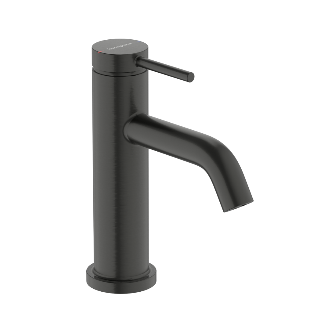 Brushed black chrome basin mixer