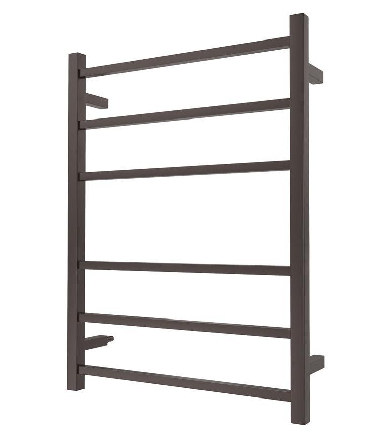 Linsol Spirit Square 6 Bar Heated Towel Rail Gunmetal 800x600mm
