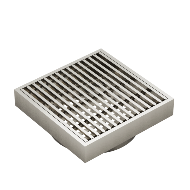 heelgaurd bathroom floor waste brushed nickel