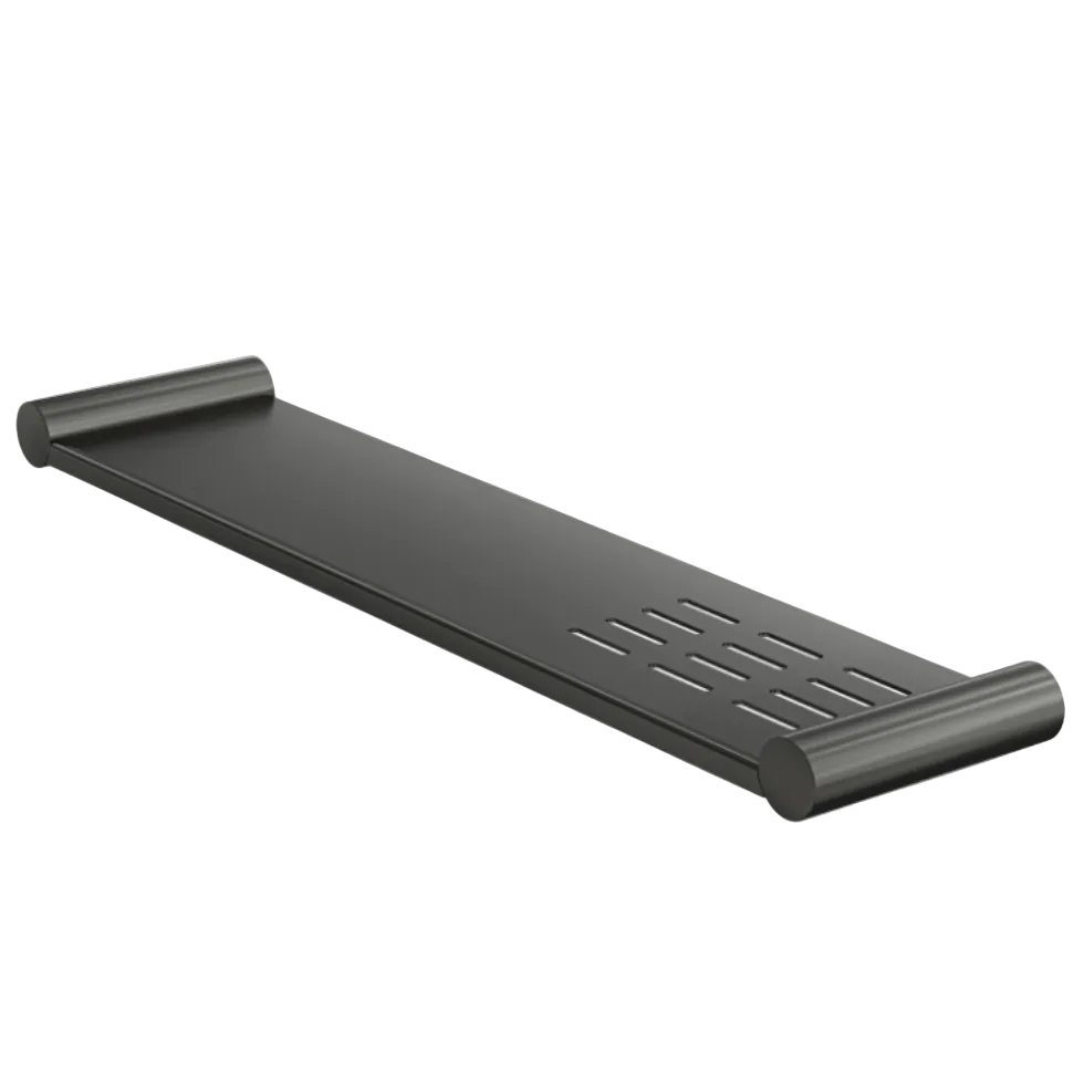 Gunmetal shower shelf with soap holder