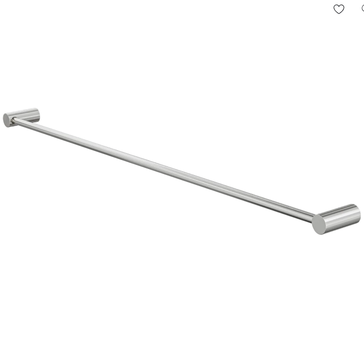 Single brushed nickel towel rail 800mm long