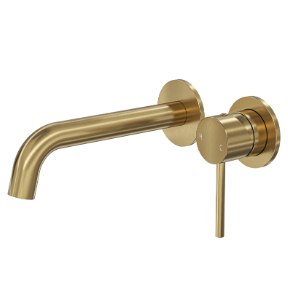 Brushed brass pin lever bath mixer Tap set ceramic cartridge