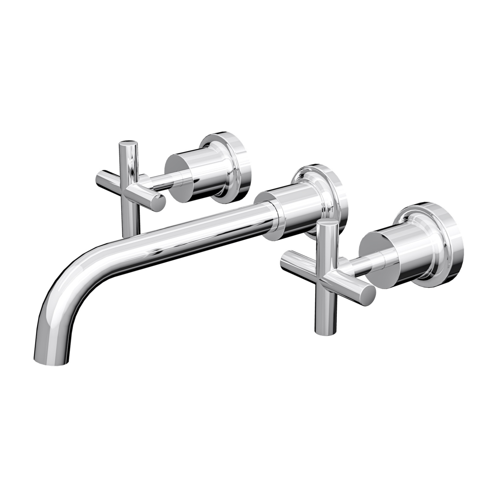 Linsol Tre Cross Handle Bath Set Chrome