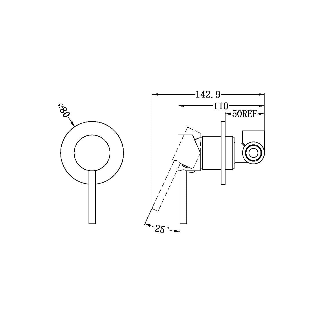 Nero Dolce Shower Mixer Brushed Nickel