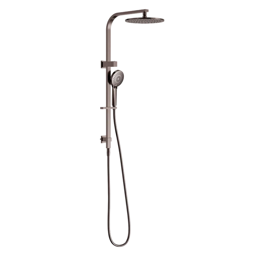 nero bianca brushed bronze Shower head with handheld shower.
