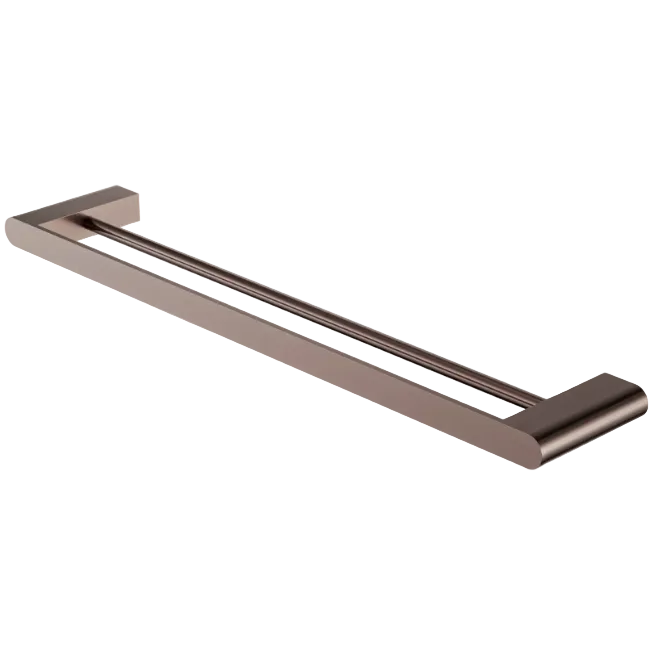 Brushed bronze double shower towel rail