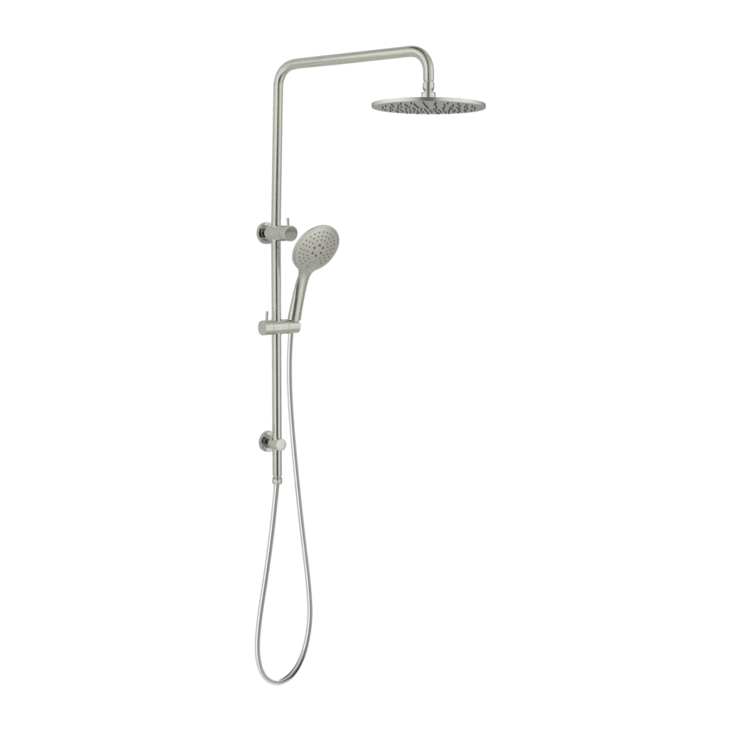 duel head shower system brushed nickel