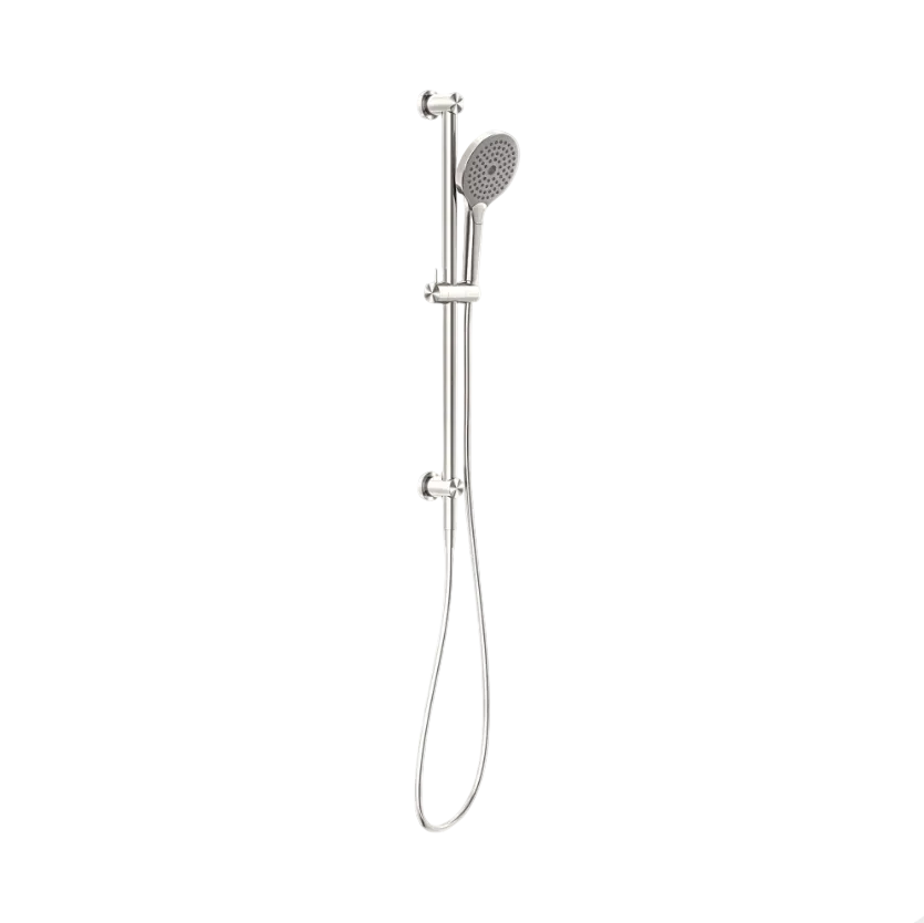 Shower head with flexible hose and slide rail brushed nickel