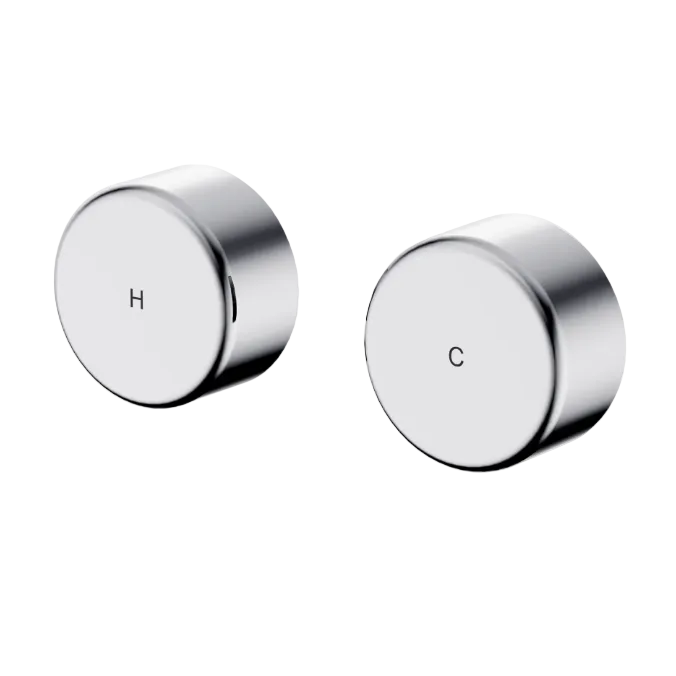 Hot and cold wall circular top assembles in chrome finish