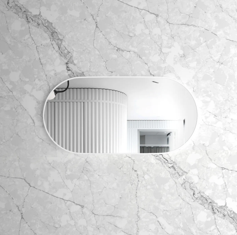 framed 1200mm matte white bathroom vanity mirror