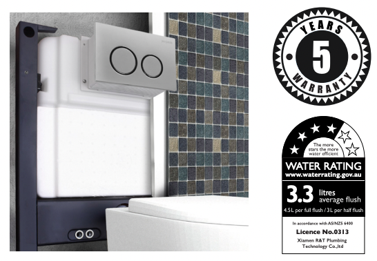 Paco Jaanson Breeze Inwall Undercounter Wall Hung Mechanical Cistern