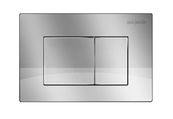 polished chrome inwall cistern square dual flush plate