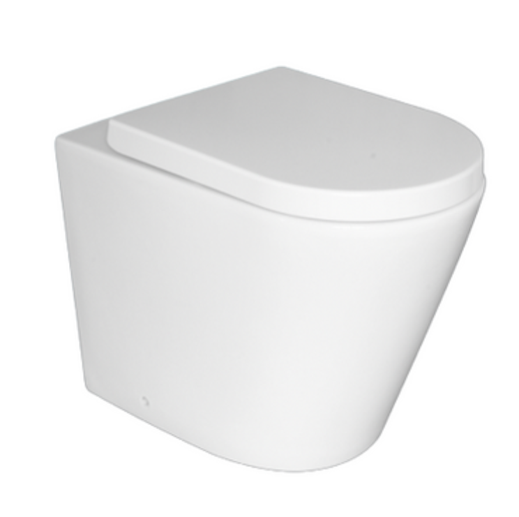 Floor mounted gloss white toilet pan