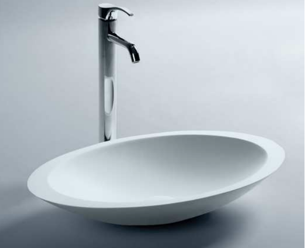 oval solid surface matte or gloss white vanity basin