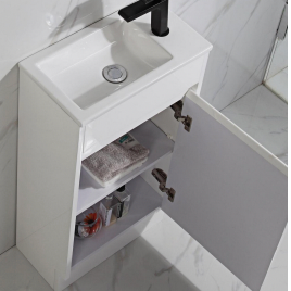 Aulic Brant Single Door Gloss White compact Floor standing Vanity 465mm
