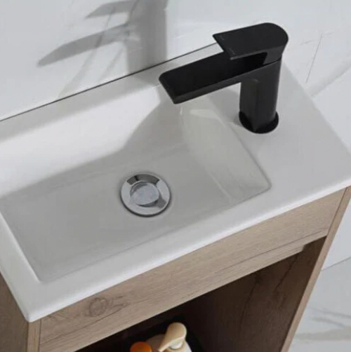 Aulic Revit Single Door Timber Finish compact Wall Hung Vanity 465mm