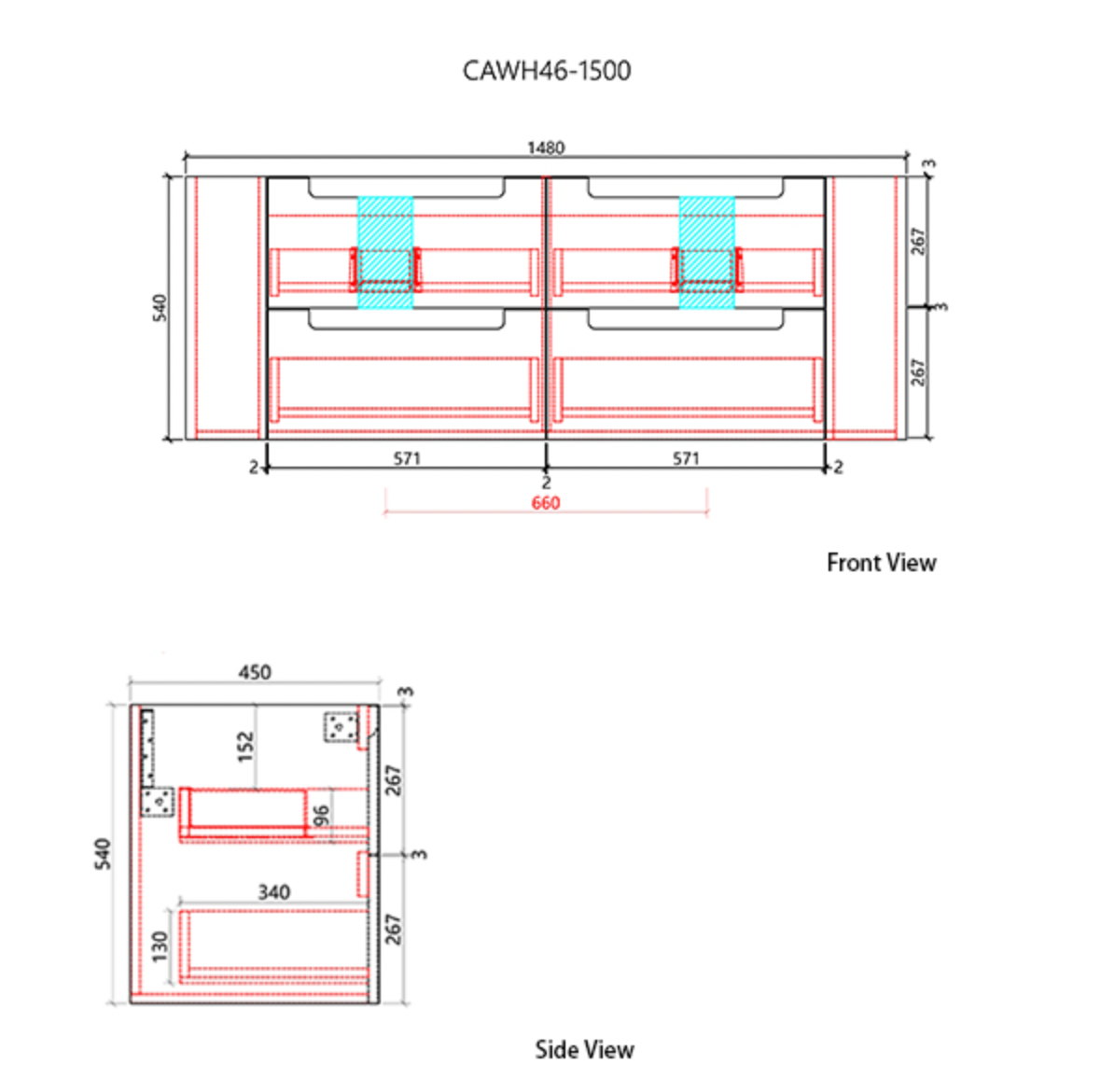 Aulic Curva Matte White V-Groove Wall Hung Vanity 1500mm