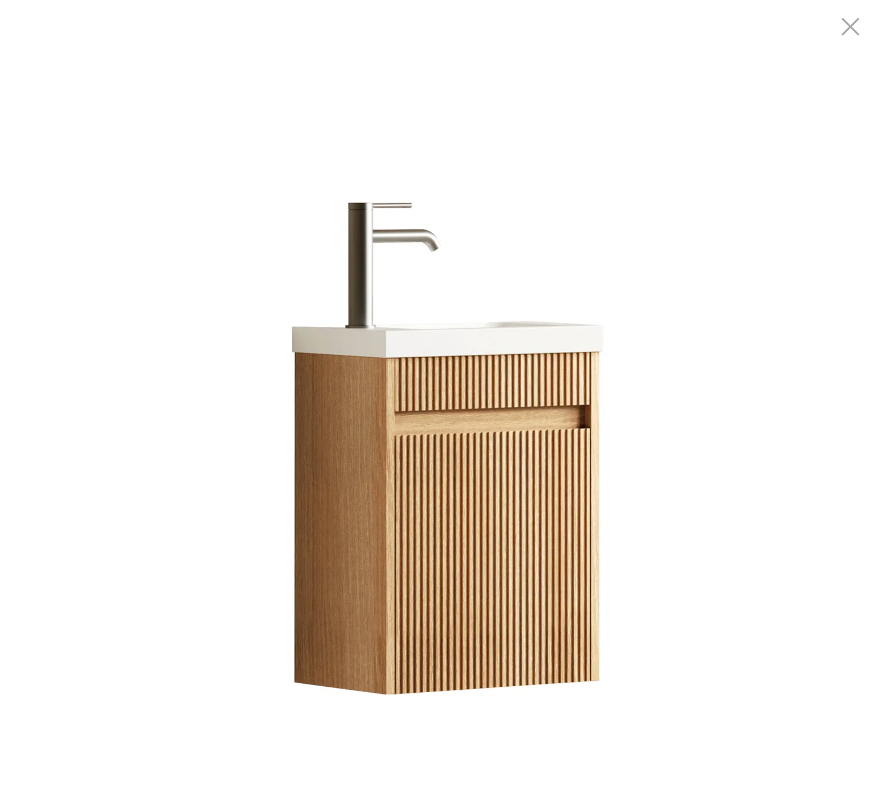 Otti Compact Ensuite 400 Fluted Woodland Oak Wall Hung Vanity